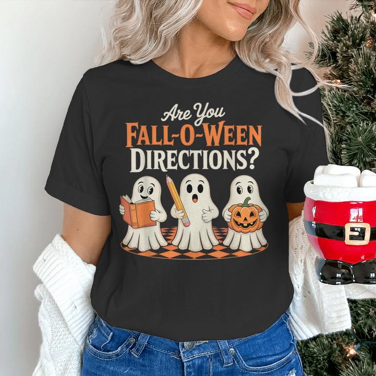 Are You Fall O Ween DirectionsRetro Teacher Halloween Ghost Women's T-Shirt, gift for family, gift for coworker