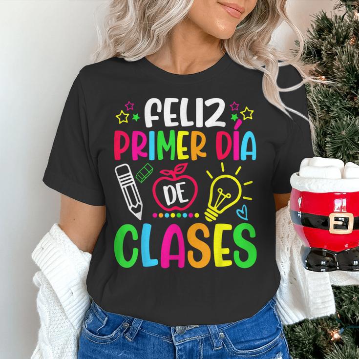 Feliz Primer Dia De Clases Kids Girl Teacher Spanish School Women's T-Shirt, gift for family, gift for coworker Feliz Primer Dia De Clases Kids Girl Teacher Spanish School Women's T-Shirt, gift for family, gift for coworker