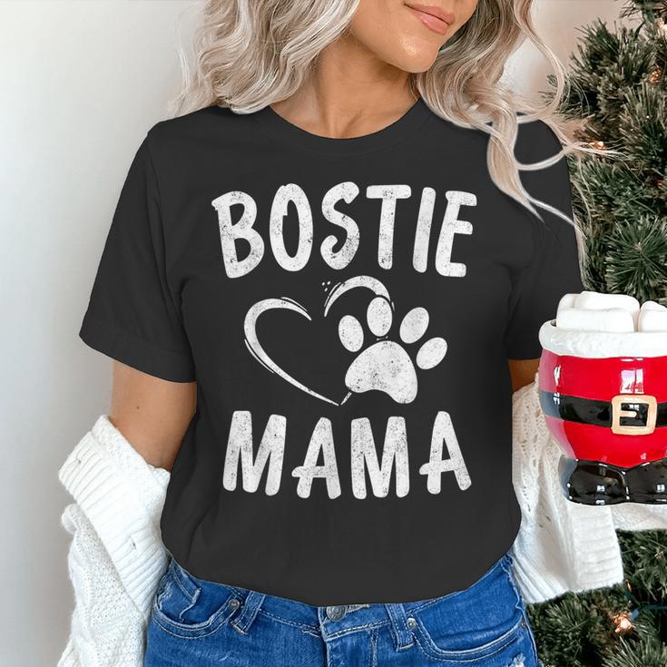 Fun Bostie Mama Dog Lover Apparel Boston Terrier Mom Women's T-Shirt, Boston Terrier Mom Shirts, gift for family, gift for coworker