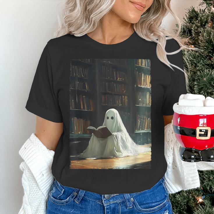 Ghost Library Halloween Book Reading Books Lover Teacher Women's T-Shirt, gift for family, gift for coworker Ghost Library Halloween Book Reading Books Lover Teacher Women's T-Shirt, gift for family, gift for coworker