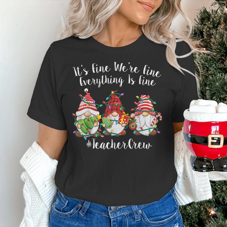 Gnome It's Fine I'm Fine Everything Is Fine Teacher Xmas Women's T-Shirt, gift for family, gift for coworker