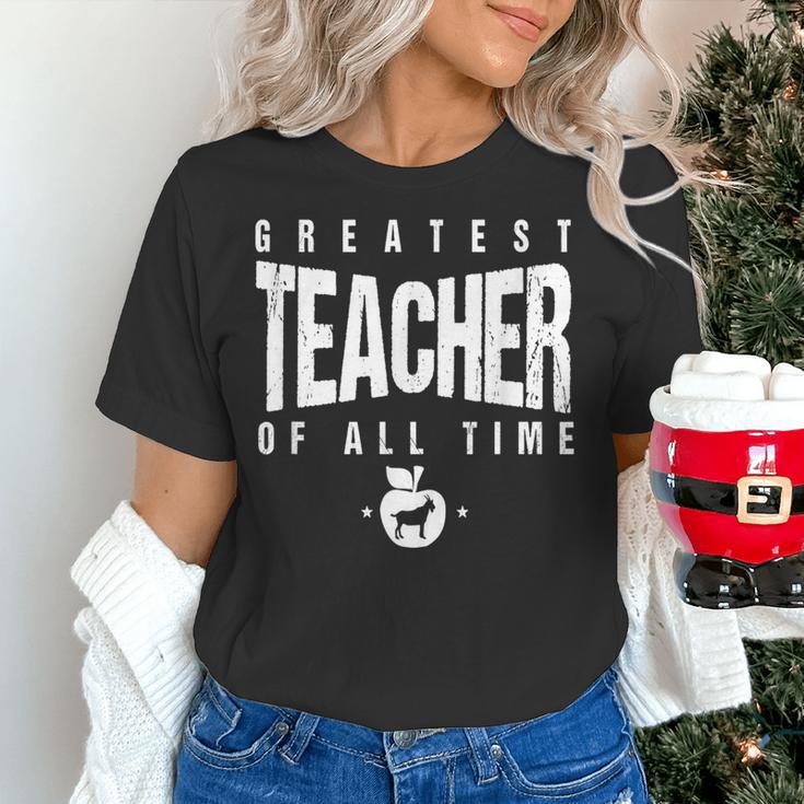 Greatest Teacher Of All Time Teachers Day 1 Teacher Goat Women's T-Shirt, gift for family, gift for coworker Greatest Teacher Of All Time Teachers Day 1 Teacher Goat Women's T-Shirt, gift for family, gift for coworker