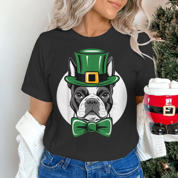 Green Boston Terrier Shamrock St Patricks Day Boston Terrier Women's T-Shirt, gift for family, gift for coworker