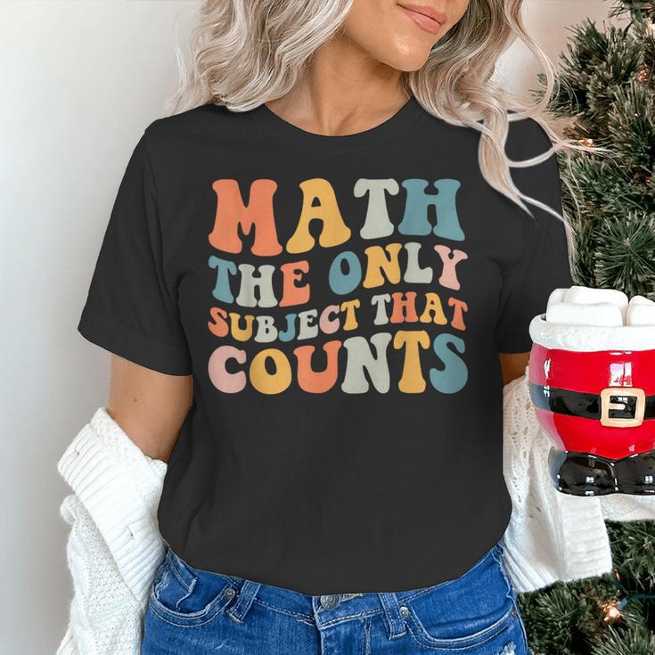 Groovy Math Is The Only Subject That Counts Math Teacher For Men Women Girls Kids Women's T-Shirt, Groovy Teacher Shirts, gift for family, gift for coworker
