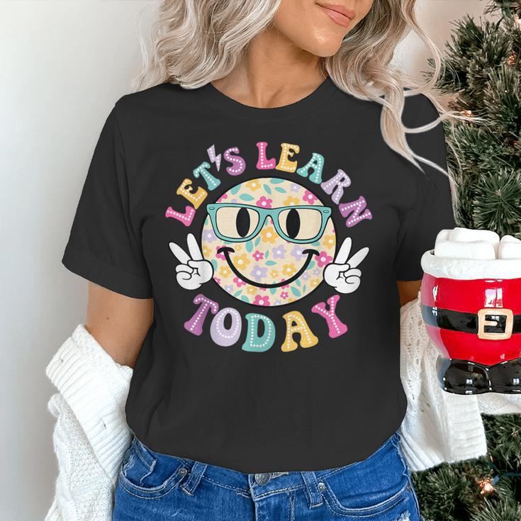 Groovy Retro Lets Learn Today Teacher Student Back To School Women's T-Shirt, Groovy Teacher Shirts, gift for family, gift for coworker Groovy Retro Lets Learn Today Teacher Student Back To School Women's T-Shirt, Groovy Teacher Shirts, gift for family, gift for coworker
