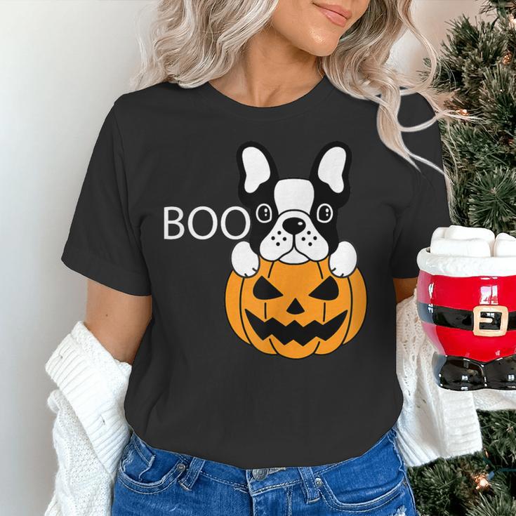 The Halloween Boston Terrier Women's T-Shirt, Boston Terrier Halloween Shirts, gift for family, gift for coworker