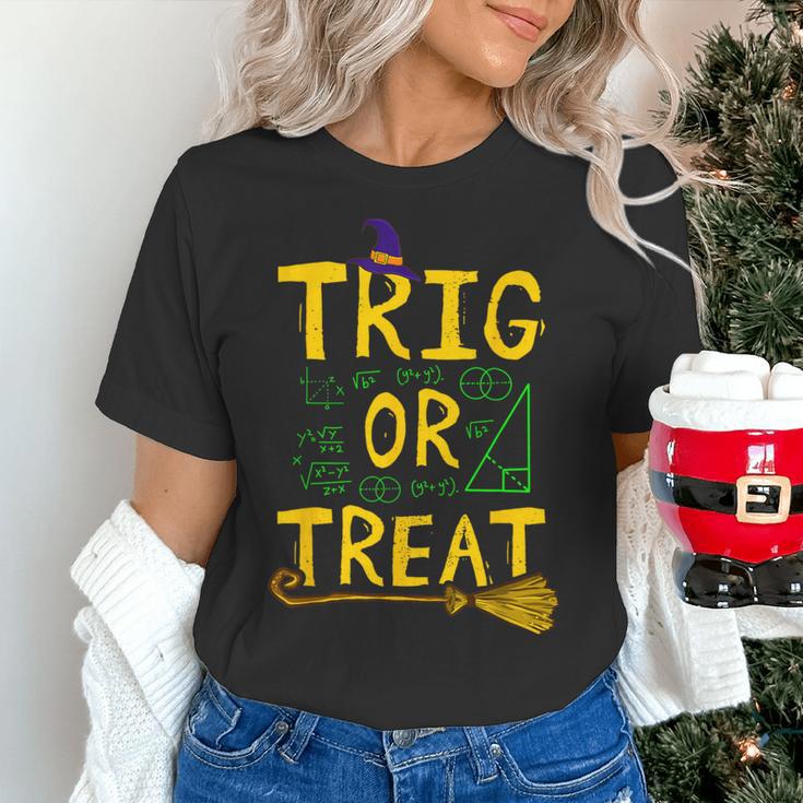 Halloween Math Teacher Trig Or Treat Student School College Women's T-Shirt, gift for family, gift for coworker
