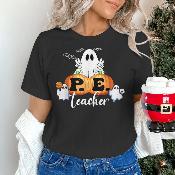 Halloween PE Teacher Ghosts Pumpkins Sports Lover Women's T-Shirt, Pe Teacher Shirts, gift for family, gift for coworker Halloween PE Teacher Ghosts Pumpkins Sports Lover Women's T-Shirt, Pe Teacher Shirts, gift for family, gift for coworker