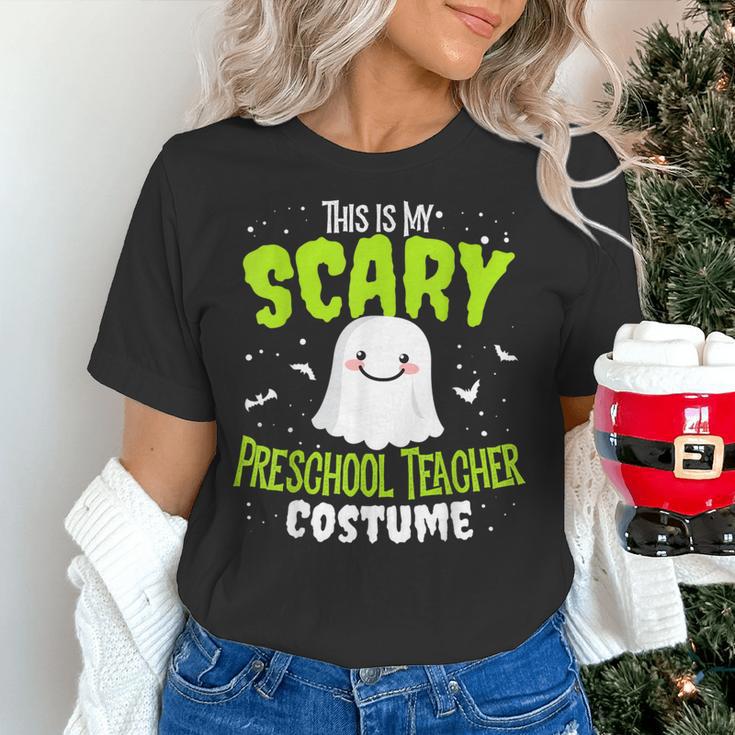 Halloween This Is My Scary Preschool Teacher Custome For Men Women Kids Women's T-Shirt, gift for family, gift for coworker Halloween This Is My Scary Preschool Teacher Custome For Men Women Kids Women's T-Shirt, gift for family, gift for coworker