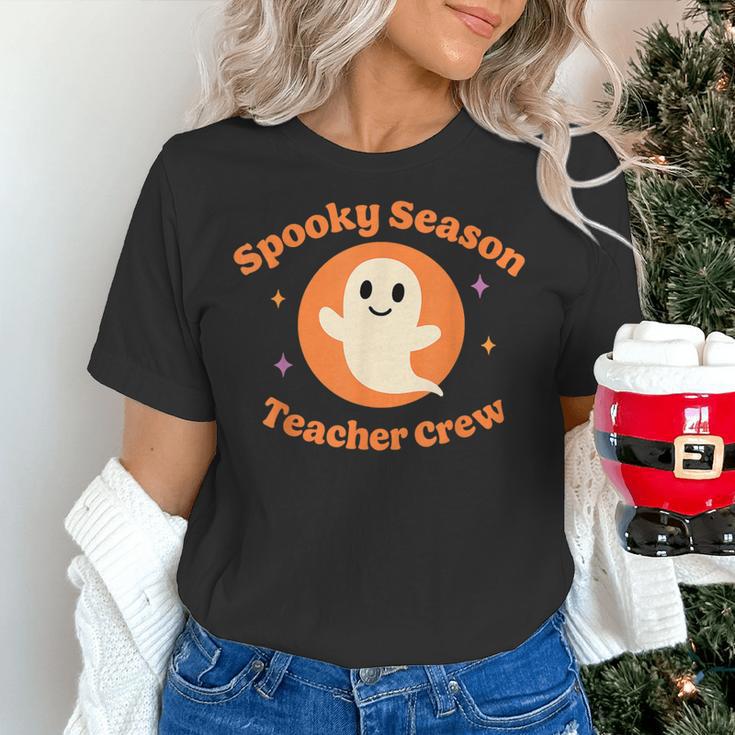 Halloween Teacher Crew Spooky Season Retro Ghost Women's T-Shirt, gift for family, gift for coworker Halloween Teacher Crew Spooky Season Retro Ghost Women's T-Shirt, gift for family, gift for coworker