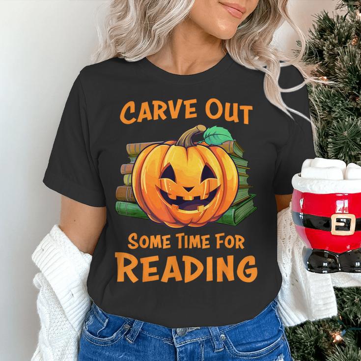 Halloween Teacher Librarian Pumpkin Reading Books Men Women Kids Women's T-Shirt, gift for family, gift for coworker Halloween Teacher Librarian Pumpkin Reading Books Men Women Kids Women's T-Shirt, gift for family, gift for coworker