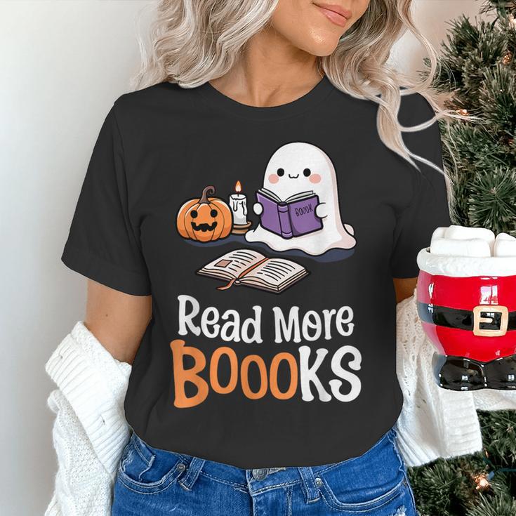 Halloween Teacher Women Cute Reading Ghost Read More Books Women's T-Shirt, gift for family, gift for coworker Halloween Teacher Women Cute Reading Ghost Read More Books Women's T-Shirt, gift for family, gift for coworker