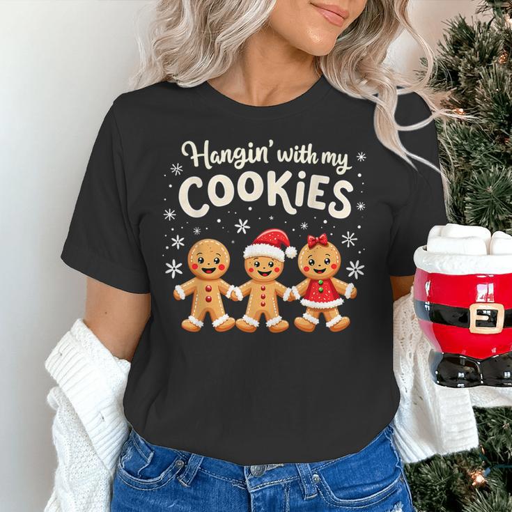 Hangin With My Cookies Gingerbread Christmas Teacher Women's T-Shirt, gift for family, gift for coworker
