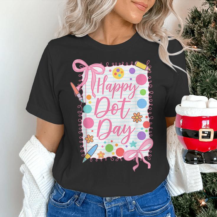 Happy Dot Day Bow Coquette For Teacher Girls Women's T-Shirt, gift for family, gift for coworker