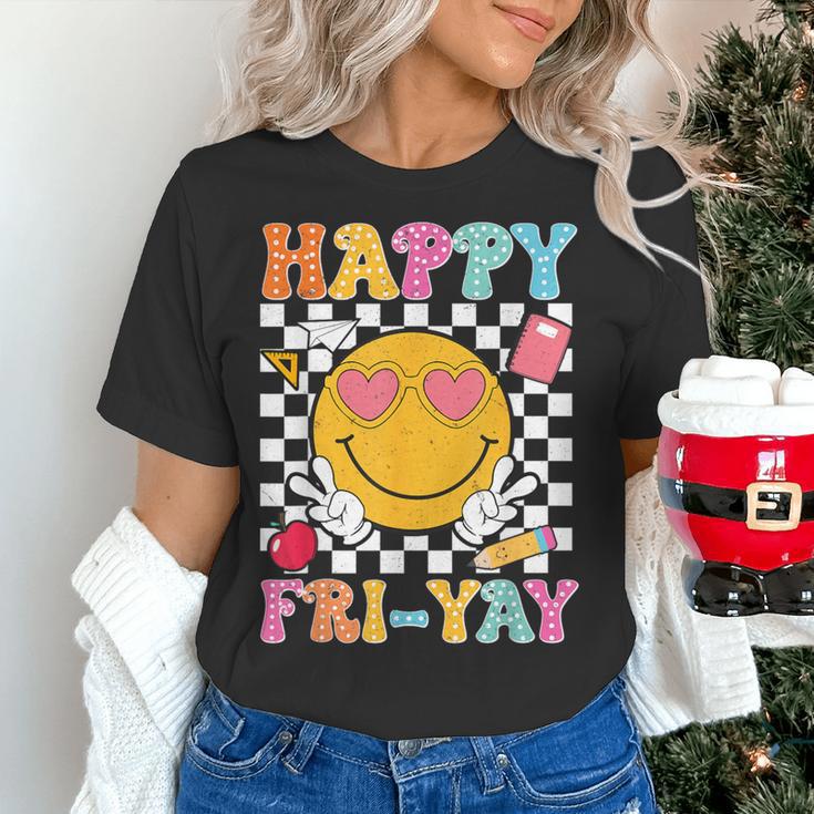 Happy Fri-Yay Groovy Teacher Friday Weekend Fri Yay Women's T-Shirt, Groovy Teacher Shirts, gift for family, gift for coworker Happy Fri-Yay Groovy Teacher Friday Weekend Fri Yay Women's T-Shirt, Groovy Teacher Shirts, gift for family, gift for coworker