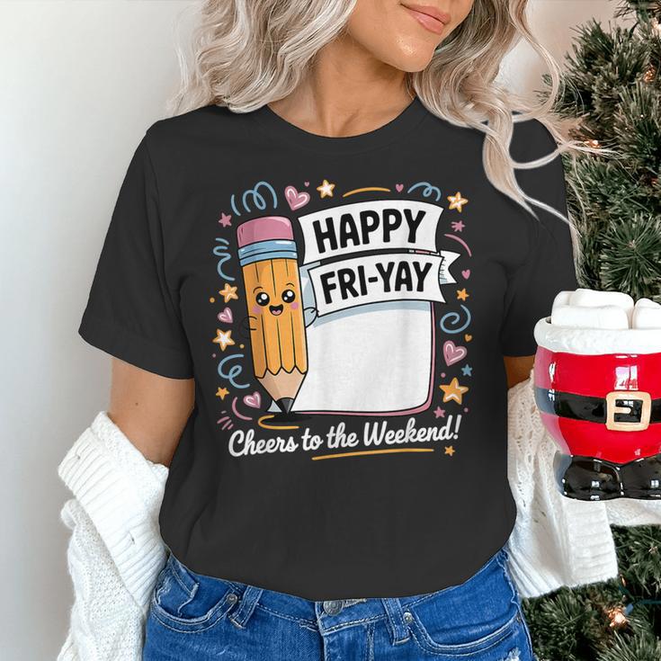 Happy Fri-Yay Teacher Fry Yay Friday Weekend Women's T-Shirt, gift for family, gift for coworker