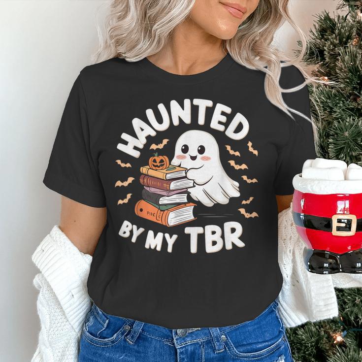 Haunted By My TBR Cute Ghost Book Reading Teacher Halloween Women's T-Shirt, gift for family, gift for coworker Haunted By My TBR Cute Ghost Book Reading Teacher Halloween Women's T-Shirt, gift for family, gift for coworker