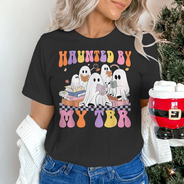 Haunted By My TBR Cute Ghosts Book Reading Teacher Halloween Women's T-Shirt, gift for family, gift for coworker Haunted By My TBR Cute Ghosts Book Reading Teacher Halloween Women's T-Shirt, gift for family, gift for coworker