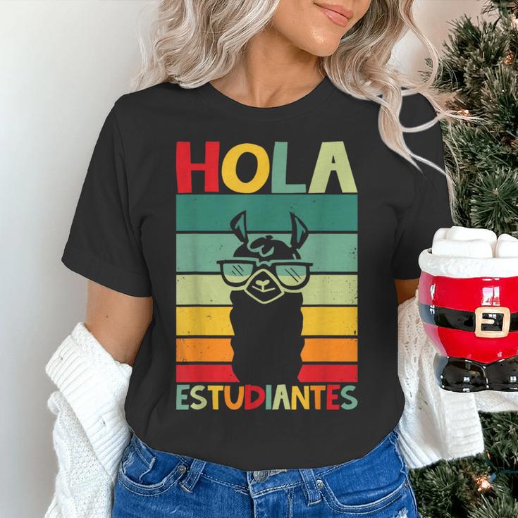 Hola Estudiantes Spanish Teacher Back To School 2025 Women's T-Shirt, gift for family, gift for coworker Hola Estudiantes Spanish Teacher Back To School 2025 Women's T-Shirt, gift for family, gift for coworker