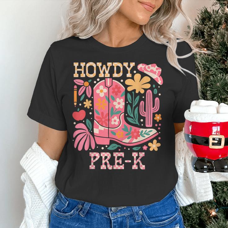 Howdy Pre-K Cowgirls Teacher Back To School Women's T-Shirt, gift for family, gift for coworker