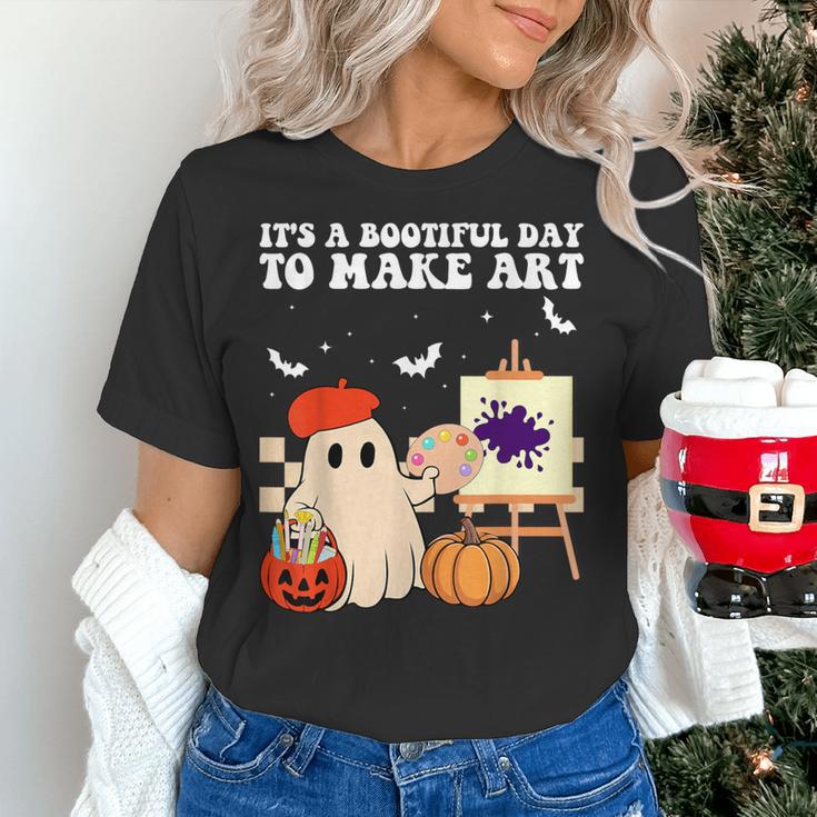 It's A Bootiful Day To Make Art Groovy Art Teacher Halloween Women's T-Shirt, Groovy Teacher Shirts, gift for family, gift for coworker It's A Bootiful Day To Make Art Groovy Art Teacher Halloween Women's T-Shirt, Groovy Teacher Shirts, gift for family, gift for coworker