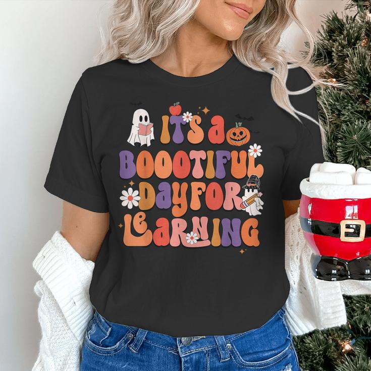 It's A Bootiful Day For Learning Cute Teacher Halloween Women's T-Shirt, gift for family, gift for coworker It's A Bootiful Day For Learning Cute Teacher Halloween Women's T-Shirt, gift for family, gift for coworker