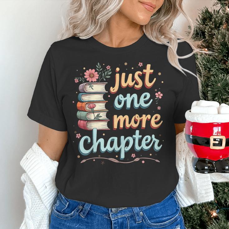 Just One More Chapter Book Reading Floral Teacher Book Lover Women's T-Shirt, gift for family, gift for coworker