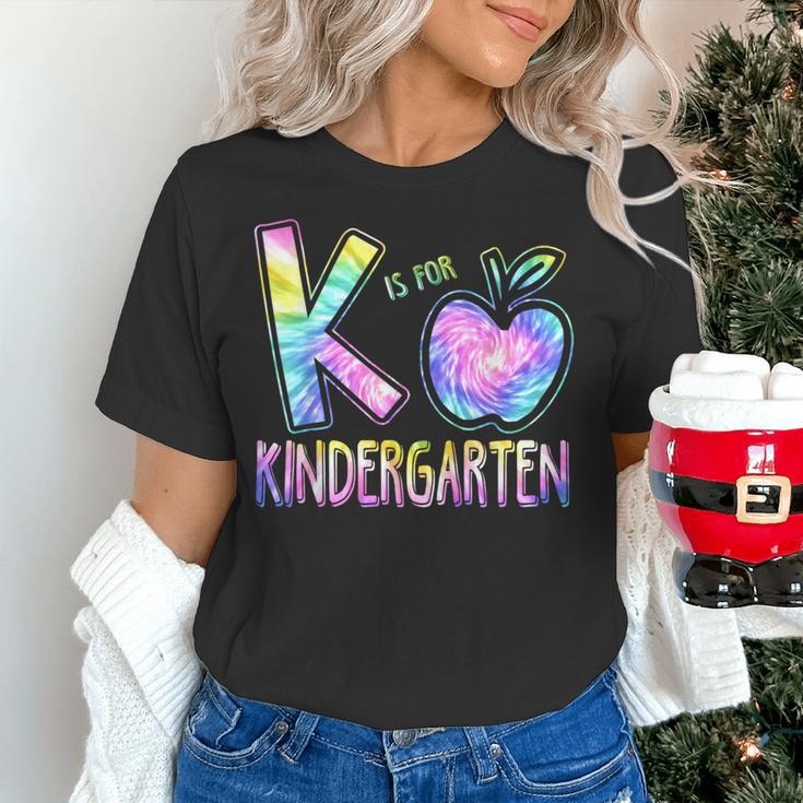 K Is For Kindergarten Teacher Tie Dye Back To School Kinder Women's T-Shirt, gift for family, gift for coworker