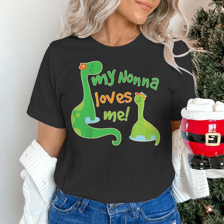 Kids My Nonna Loves Me Dinosaur Grandson Women's T-Shirt, gift for family, gift for coworker