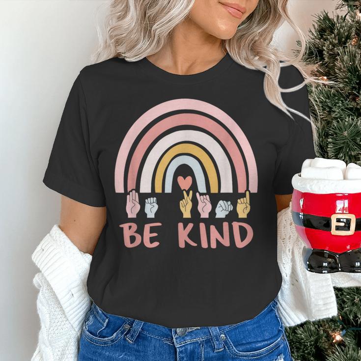 Be Kind ASL Sign Language Deaf SPED Teacher Kids Men Women Women's T-Shirt, gift for family, gift for coworker Be Kind ASL Sign Language Deaf SPED Teacher Kids Men Women Women's T-Shirt, gift for family, gift for coworker