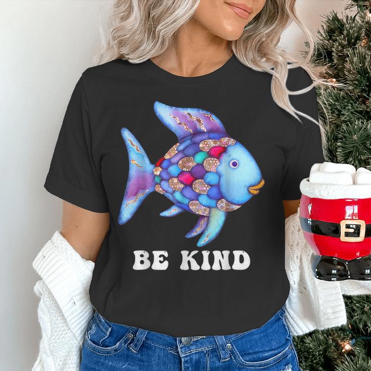 Be Kind Rainbow Fish Teacher Life Teaching Back To School Women's T-Shirt, gift for family, gift for coworker Be Kind Rainbow Fish Teacher Life Teaching Back To School Women's T-Shirt, gift for family, gift for coworker