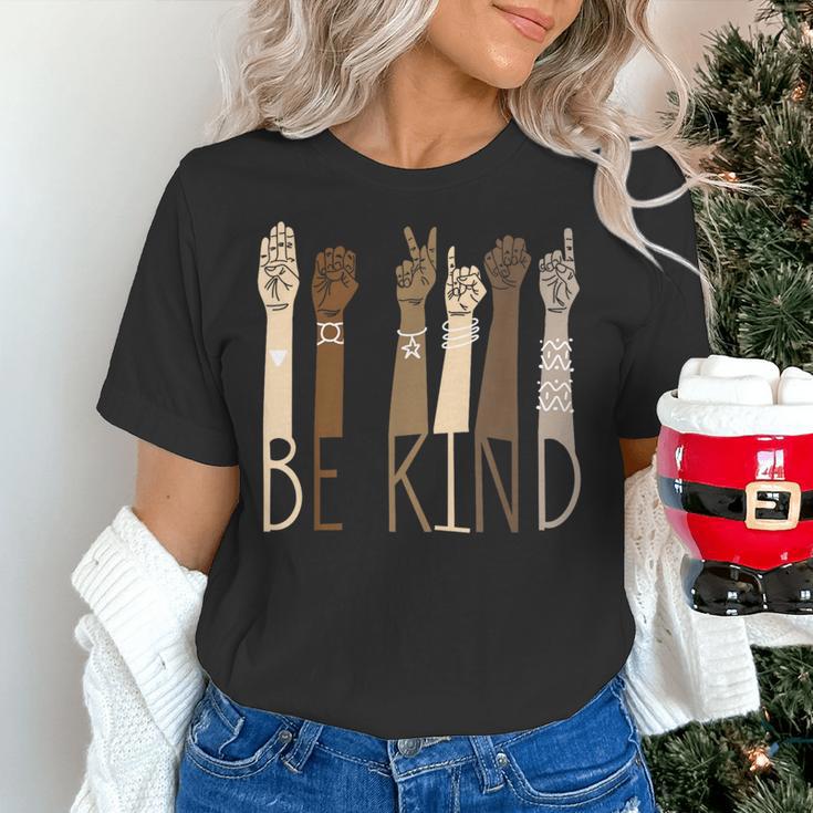 Be Kind Sign Language Hand Talking Teachers Interpreter ASL Men Women Women's T-Shirt, gift for family, gift for coworker Be Kind Sign Language Hand Talking Teachers Interpreter ASL Men Women Women's T-Shirt, gift for family, gift for coworker