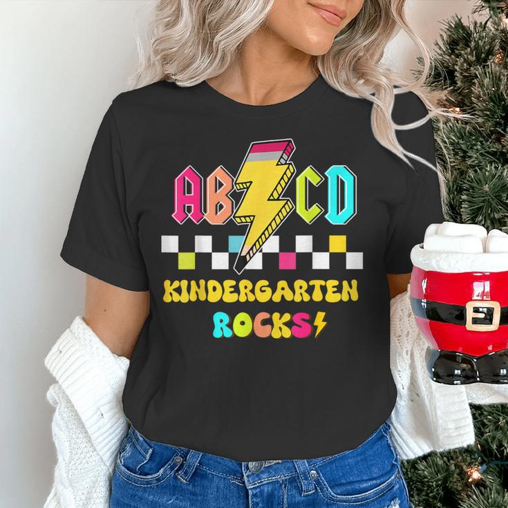 Kindergarten ABCD Rocks Teacher Student Back To School Women's T-Shirt, gift for family, gift for coworker