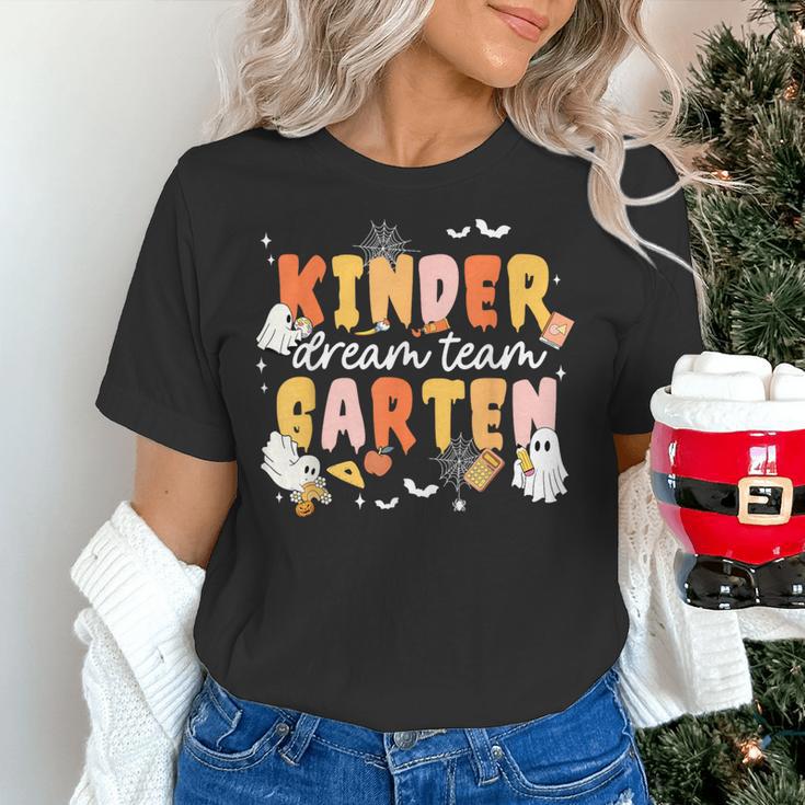 Kindergarten Dream Ghost Team Fall Halloween Spooky Teachers Women's T-Shirt, gift for family, gift for coworker Kindergarten Dream Ghost Team Fall Halloween Spooky Teachers Women's T-Shirt, gift for family, gift for coworker