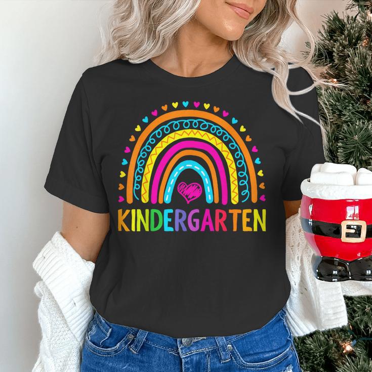 Kindergarten Rainbow Girls Boys Teacher First Day Of School Women's T-Shirt, gift for family, gift for coworker