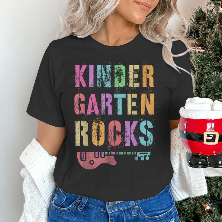 KINDERGARTEN ROCKS Teacher Crew Rock Star Kinder Team Women's T-Shirt, gift for family, gift for coworker KINDERGARTEN ROCKS Teacher Crew Rock Star Kinder Team Women's T-Shirt, gift for family, gift for coworker