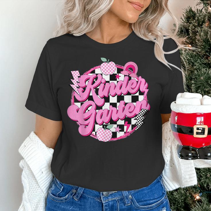 Kindergarten Teacher Women Checkered First Day Of School Women's T-Shirt, gift for family, gift for coworker Kindergarten Teacher Women Checkered First Day Of School Women's T-Shirt, gift for family, gift for coworker