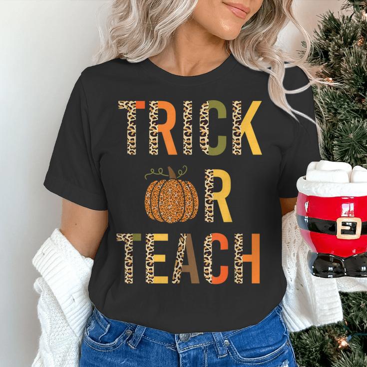 Leopard Trick Or Teach Halloween Teacher Costume Women Women's T-Shirt, gift for family, gift for coworker Leopard Trick Or Teach Halloween Teacher Costume Women Women's T-Shirt, gift for family, gift for coworker