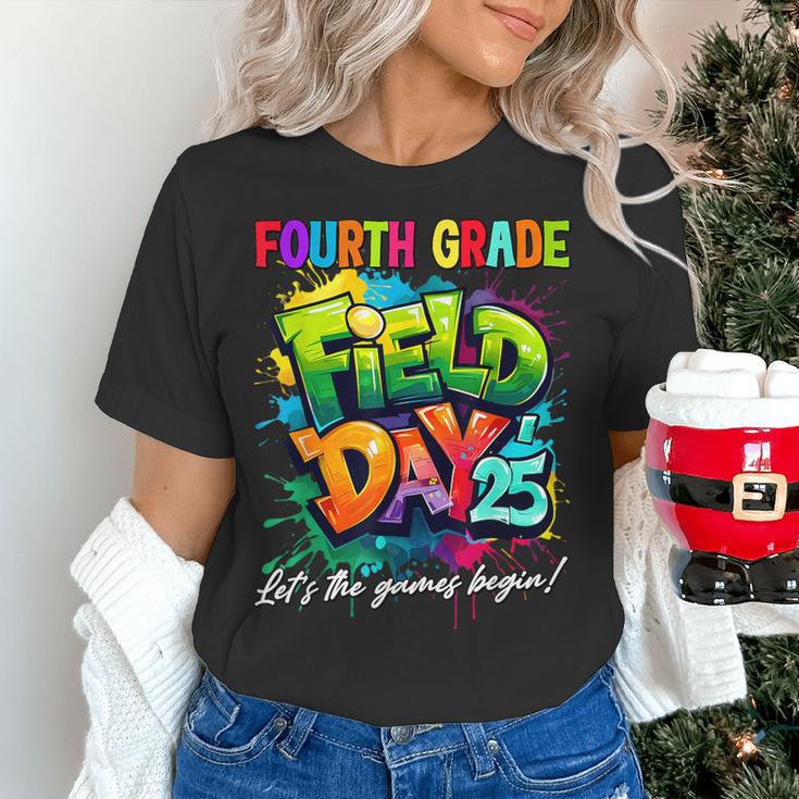 Let The Games Begin Fourth Grade Field Day 2025 Teacher Kid Women's T-Shirt, gift for family, gift for coworker Let The Games Begin Fourth Grade Field Day 2025 Teacher Kid Women's T-Shirt, gift for family, gift for coworker