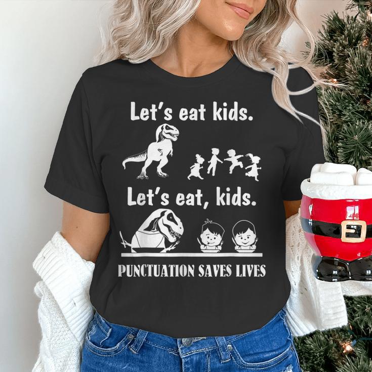 Let's Eat Kids Fun Dinosaurs Grammar Teacher Women's T-Shirt, gift for family, gift for coworker Let's Eat Kids Fun Dinosaurs Grammar Teacher Women's T-Shirt, gift for family, gift for coworker