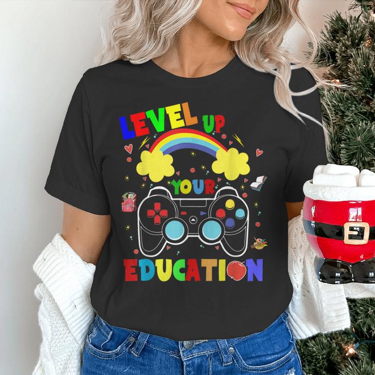 Level Up Your Education Gaming Inspired Teacher Gamers For Men Women Kids Women's T-Shirt, gift for family, gift for coworker Level Up Your Education Gaming Inspired Teacher Gamers For Men Women Kids Women's T-Shirt, gift for family, gift for coworker