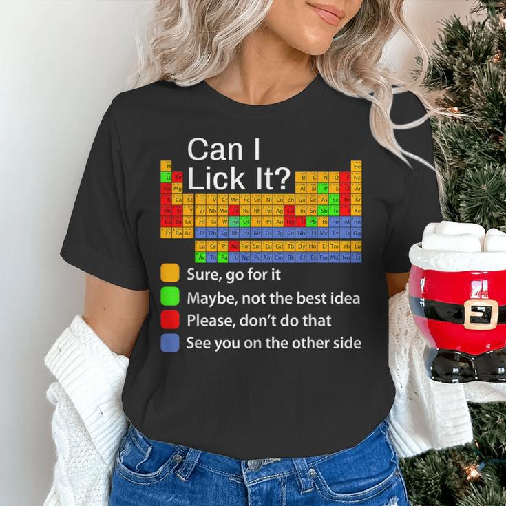 Can I Lick It Periodic Table Chemistry Teachers Women's T-Shirt, gift for family, gift for coworker