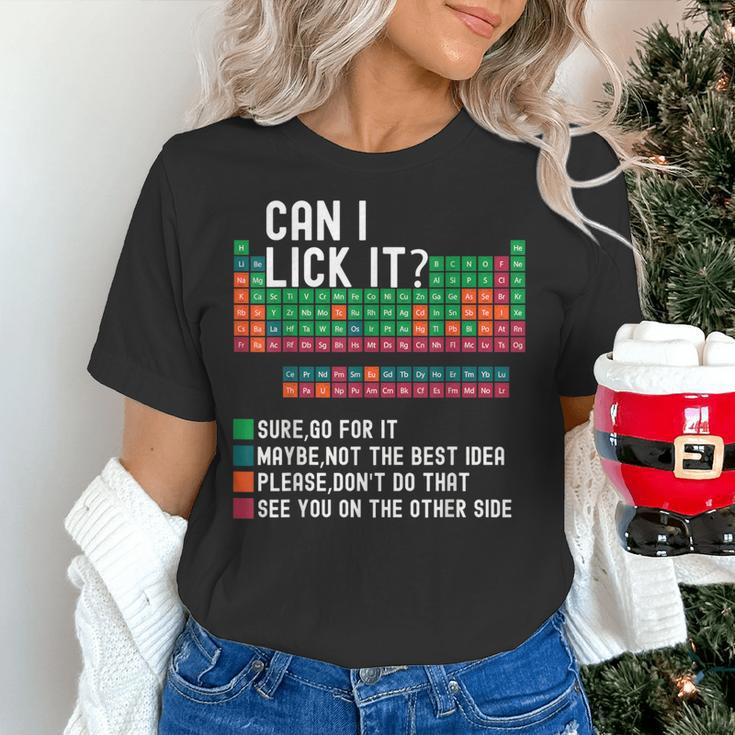 Can I Lick It Periodic Table Science Teacher Chemistry Women's T-Shirt, Science Teacher Shirts, gift for family, gift for coworker