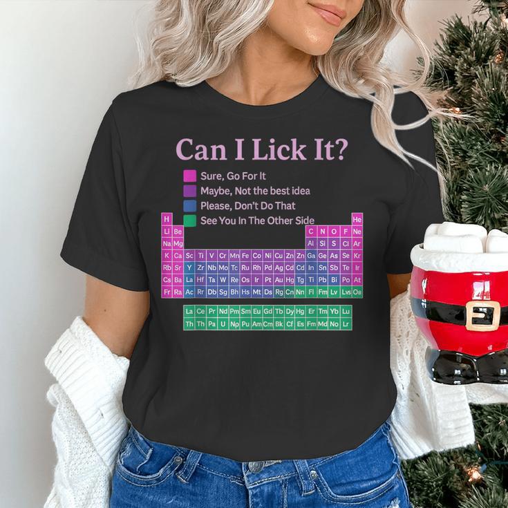 Can I Lick It Periodic Table Teacher Student Kids Women's T-Shirt, gift for family, gift for coworker Can I Lick It Periodic Table Teacher Student Kids Women's T-Shirt, gift for family, gift for coworker