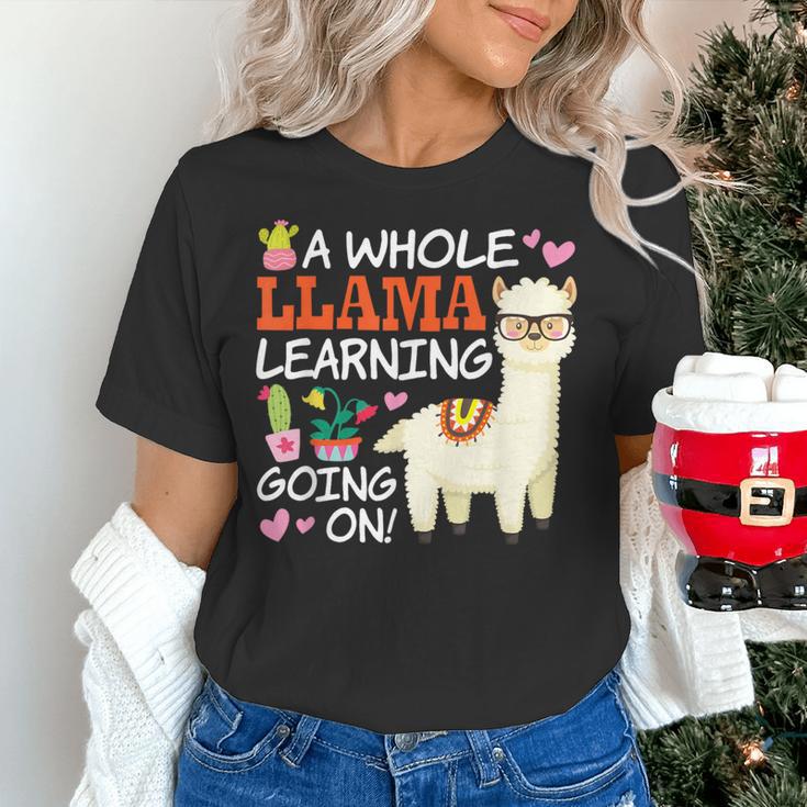 Llama Learning T Shirt Teachers Students Alpaca Lovers Women's T-Shirt, gift for family, gift for coworker Llama Learning T Shirt Teachers Students Alpaca Lovers Women's T-Shirt, gift for family, gift for coworker