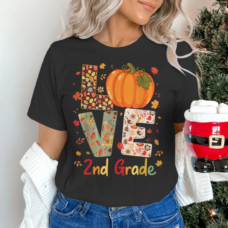 Love 2nd Grade Happy Fall Thanksgiving For 2nd Teacher For Men Women Girls Kids Women's T-Shirt, 2nd Grade Teacher Shirts, gift for family, gift for coworker Love 2nd Grade Happy Fall Thanksgiving For 2nd Teacher For Men Women Girls Kids Women's T-Shirt, 2nd Grade Teacher Shirts, gift for family, gift for coworker