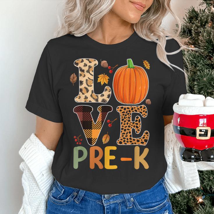 Love Pre-k Teacher Shirts Autumn Fall Pumpkin Fall Leopard Women's T-Shirt, gift for family, gift for coworker Love Pre-k Teacher Shirts Autumn Fall Pumpkin Fall Leopard Women's T-Shirt, gift for family, gift for coworker