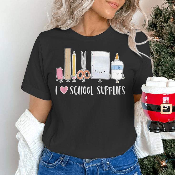 I Love School Supplies Teacher Shirt Women's T-Shirt, gift for family, gift for coworker I Love School Supplies Teacher Shirt Women's T-Shirt, gift for family, gift for coworker