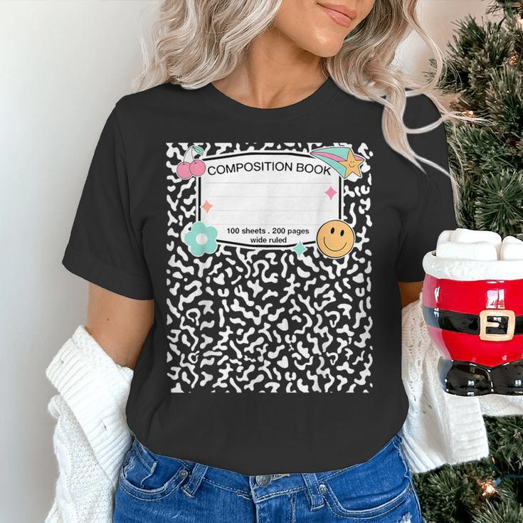 Matching Group Halloween Teacher Composition Book Notebook Women's T-Shirt, gift for family, gift for coworker