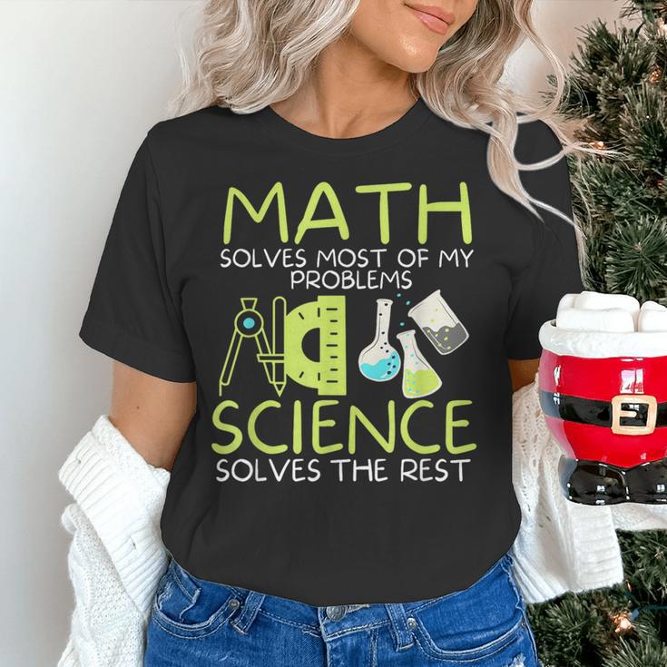 Math Solves Most Of My Problems Science Math Science Teacher Women's T-Shirt, Science Teacher Shirts, gift for family, gift for coworker